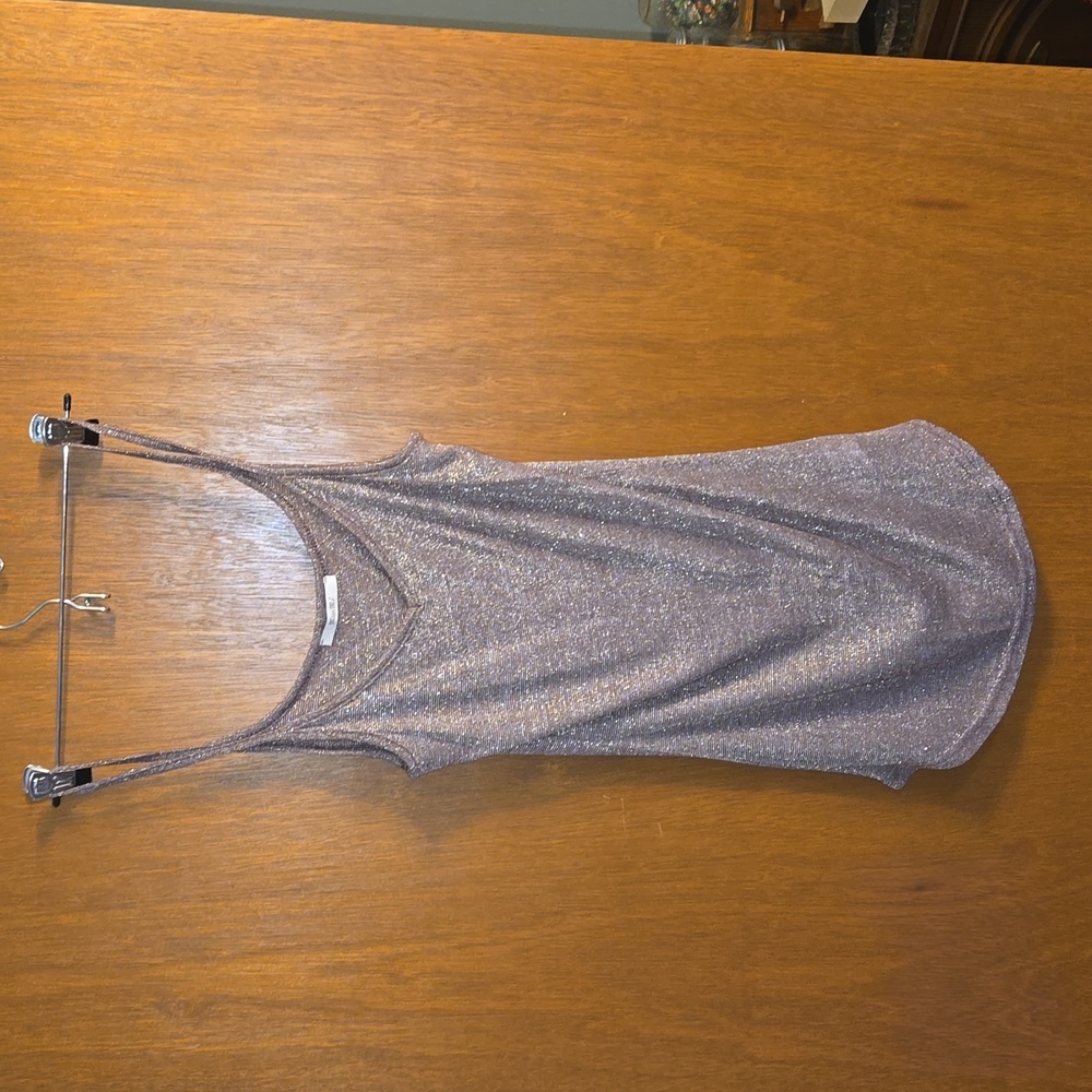 Miss Me Spaghetti String Top Shimmering Light Purple. Size M
